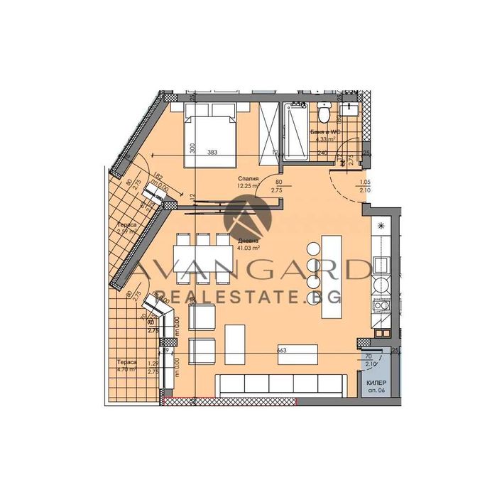 оф.24144 Двустаен нова сграда/ Смирненски