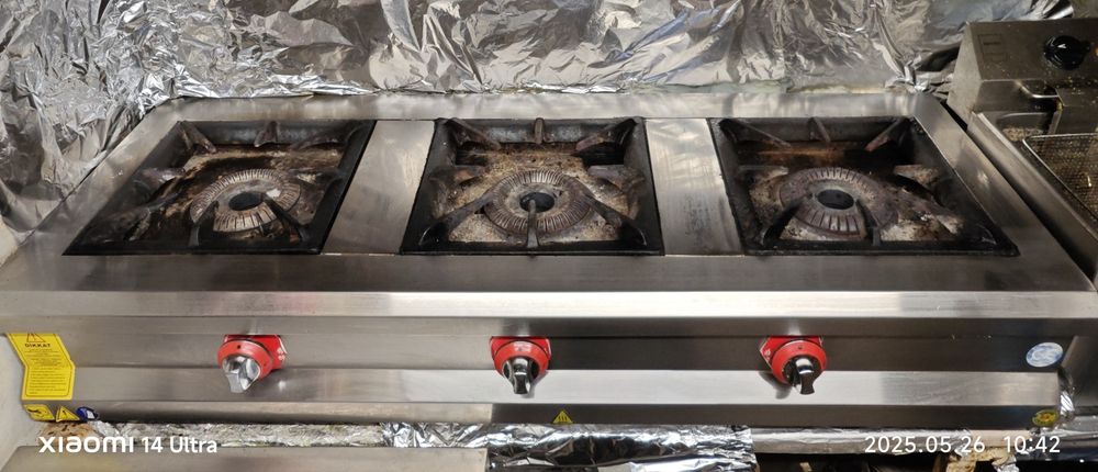 Троен газов котлон за големи съдове