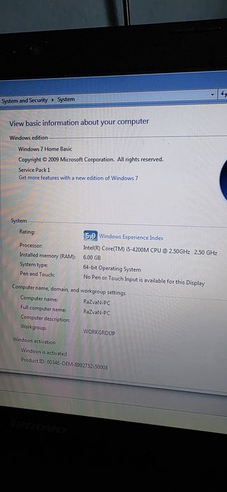 Vând laptop Lenovo - Intel Core  i5