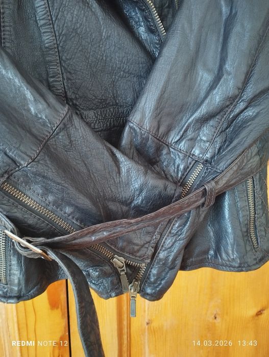 Тъмнокафяво кожено яке 34 размер