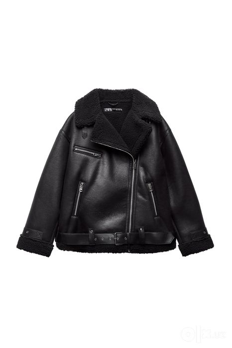 Дубленка ZARA (черная)