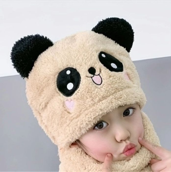Зимняя милая плюшевая шапка для детей