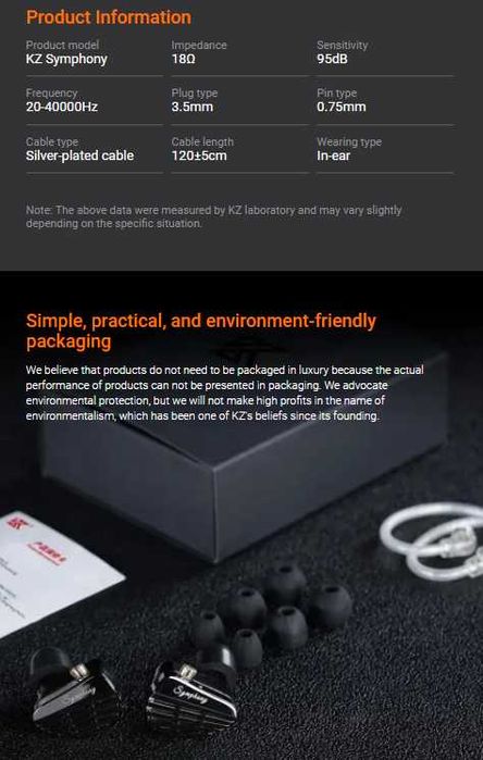 Новые запечатанные проводные наушники KZ SYMPHONY HI-FI, Планар+1DD