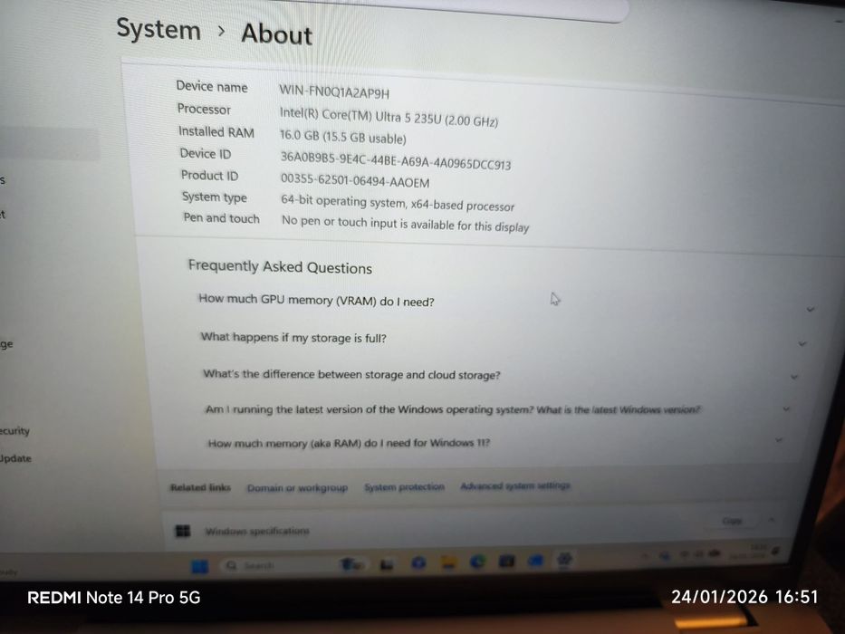 Laptop nou DELL 16.0 GB