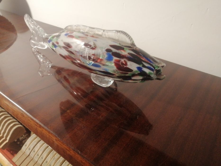 Pești din sticlă colorată – Obiect decorativ retro / vintage