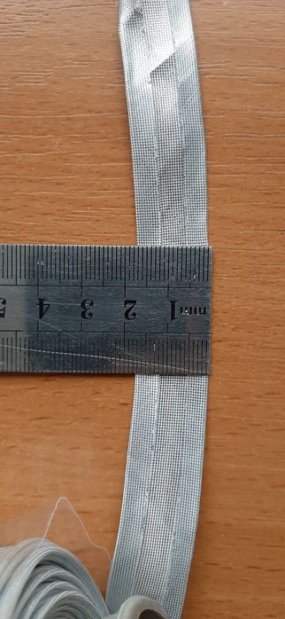 Косая бейка серебристая