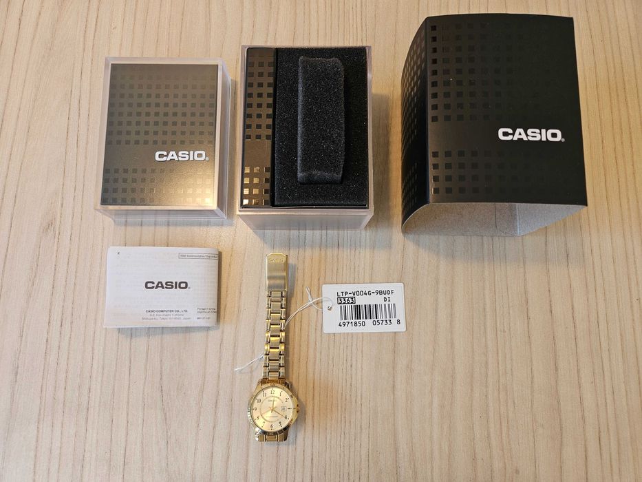 Часовник CASIO LTP-V004-9BUDF НОВ Дамски аналогов златист JAPAN с дата