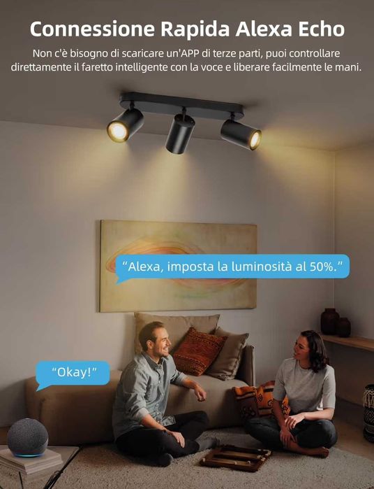 Spot LED smart RGB Bluetooth 3 lumini Alexa