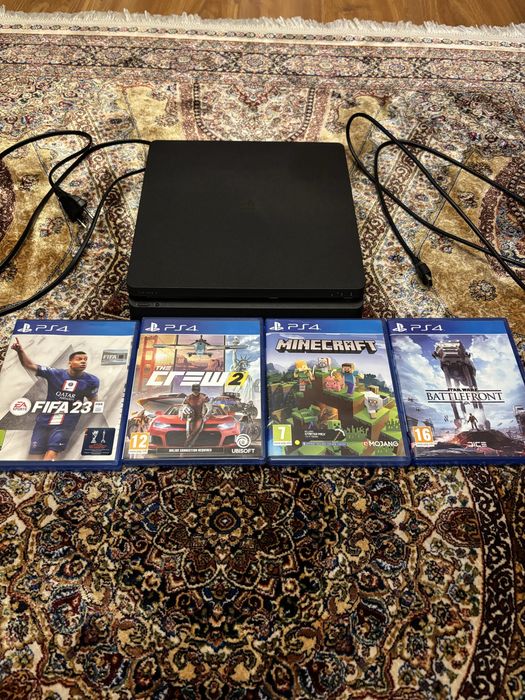 PS4 Slim Negru cu 2 manete