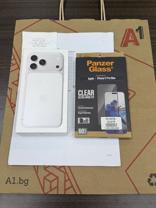 ЧИСТО НОВ 256GB iPhone 17 Pro Max A1 Гаранция 2028г. Silver | Сребрист
