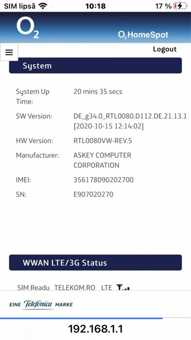Router sim lte dual band O2