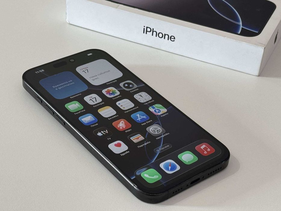 Бартер! iPhone 16 Pro Max E - Sim Black Titanium (Черен) 100% Батерия!