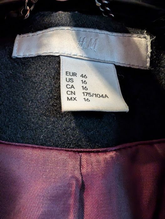 Palton lung cu guler detașabil, XL