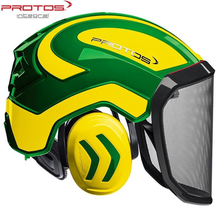 Cască Forest PROTOS verde/galben neon