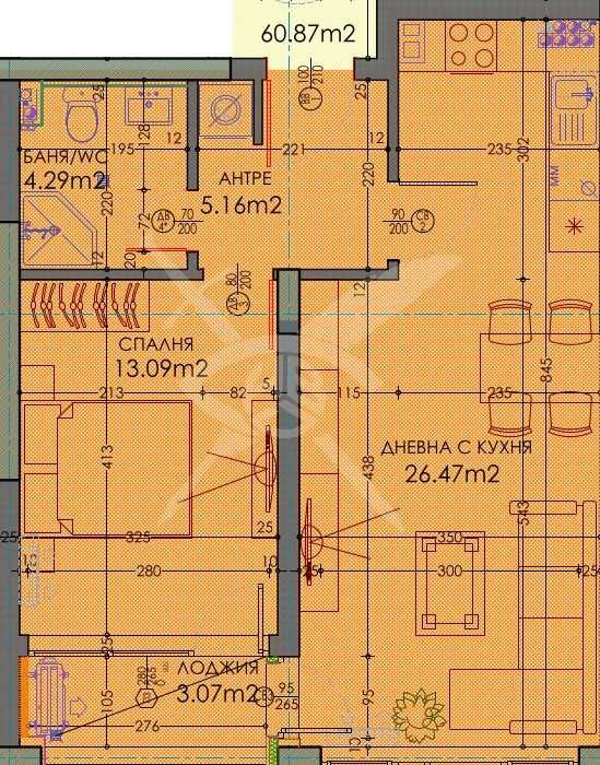 Двустаен апартамент в кв.Тракия 424-15153