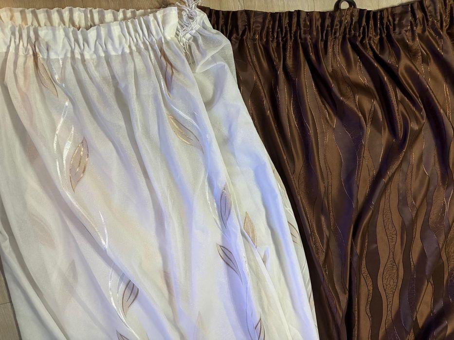 Vand perdea plus draperii maro