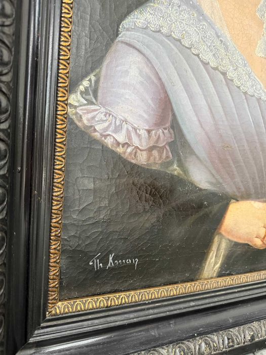 Pictura portret de doamnă în costum de epocă