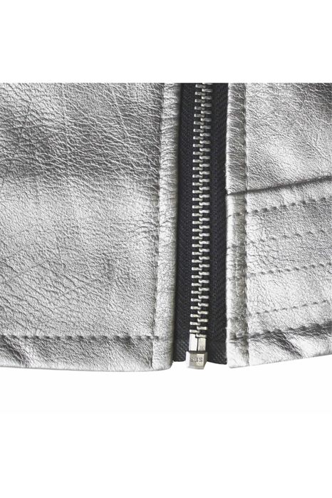 Lee Cooper - Дамско Яке кожено сребристо