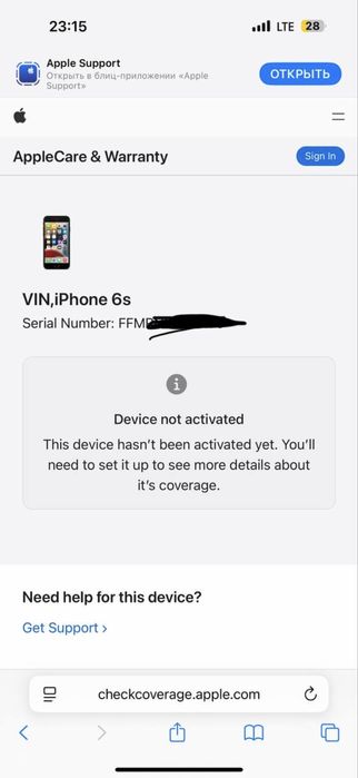 Iphone 6s no active non aktiv new yengi