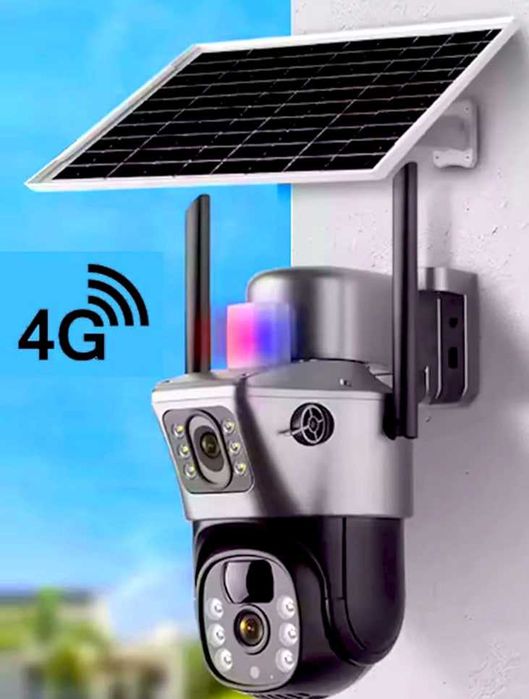 Камера видеонаблюдения, уличная, на солнечной батарее, 4G, SIM-карта