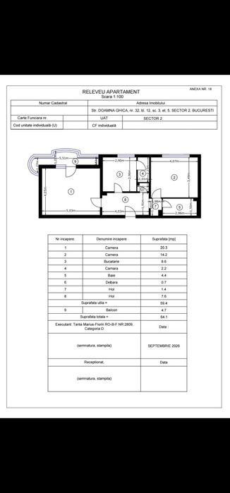Apartament decomandat 2 camere Doamna Ghica