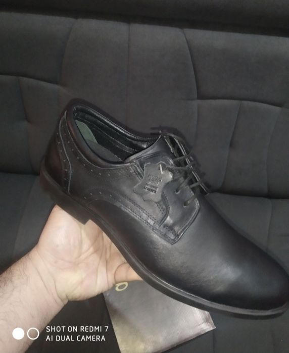 Фирменные туфли утеплёные из натуральной кожи 44р производства Турции