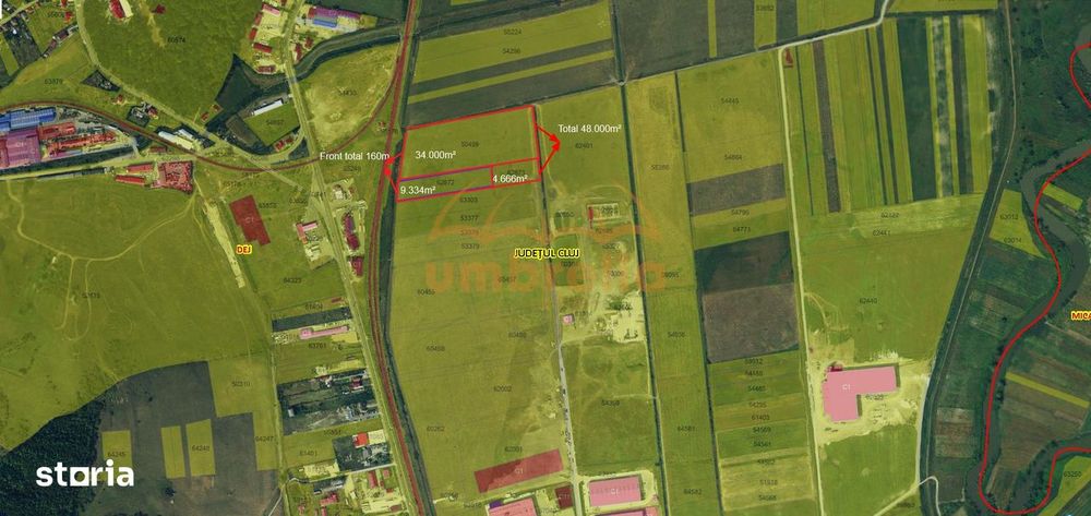 Teren 48.000m²23€ m² intravilan in Dej !
