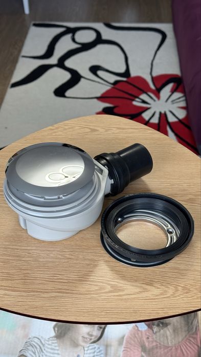 Set de scurgere pentru duș d90, cu capac ventil de scurgere, crom