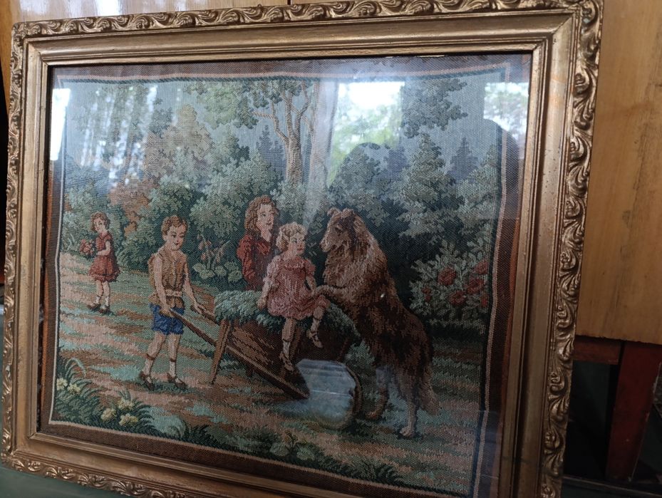 Гобелен картина дети Германии,1930 год, состоянии отличное