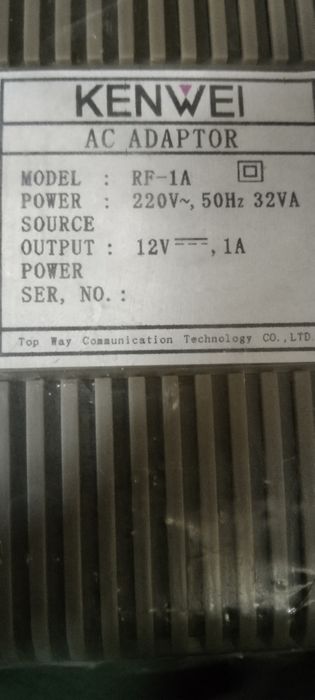 Адаптер KENWEI AC Adaptor model RF-1A
