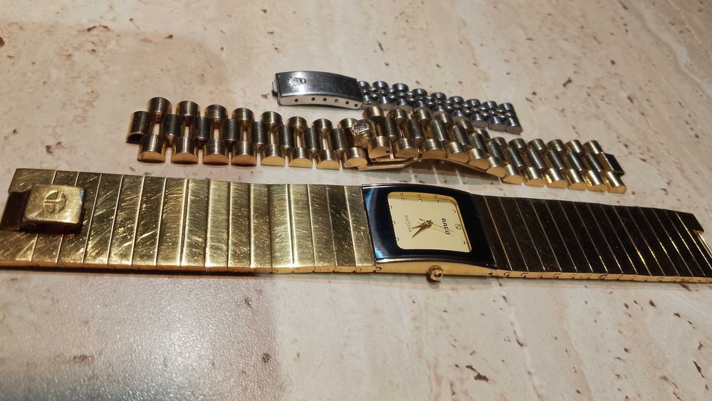 Ceas elvetian RADO DIASTAR + bratari ceas ROLEX - GOLD/SILVER PLATED