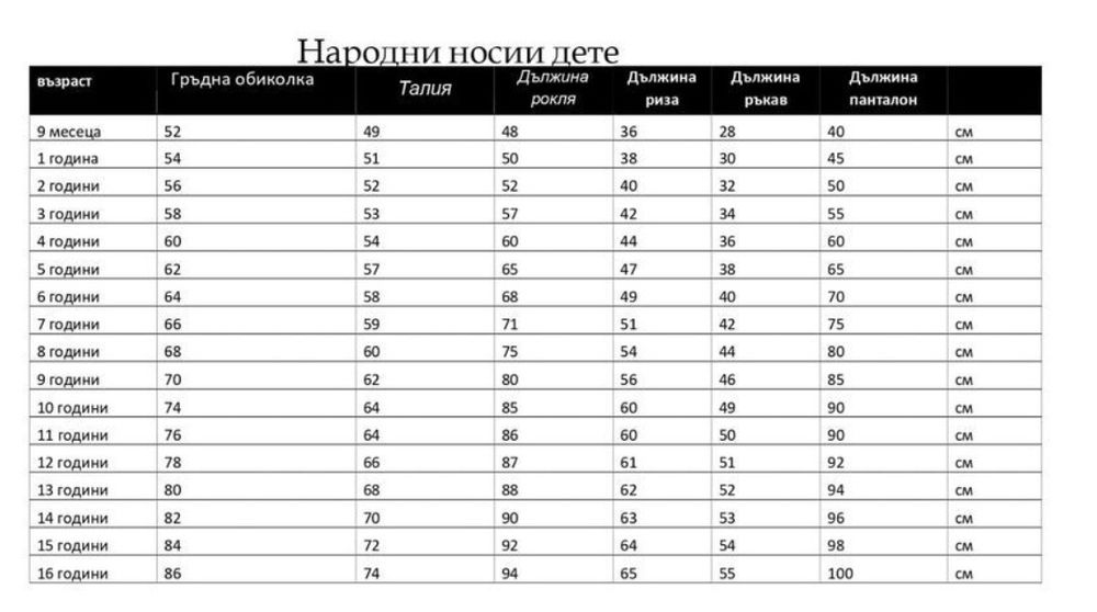 Детска народна носия