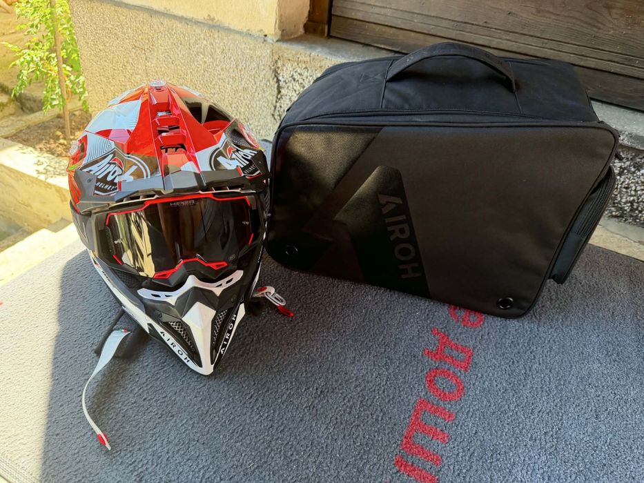 Каска AVIATOR 3 LEAGUE RED GLOSS и Очила 100% Armega Renen HiPER