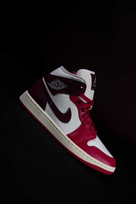 Jordan 1 Mid Red and White
