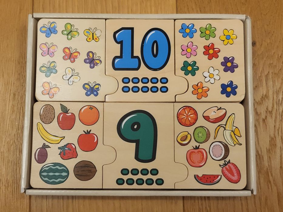 Puzzle lemn - invatam numerele  +  Domino lemn  - Playtive Junior