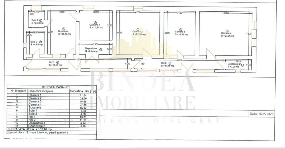 Casa individuala 4 camere- 133mp utili, teren 1052mp