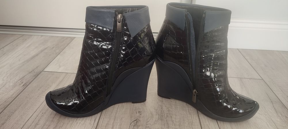 Botine cu platforma D&J Exclusiv, piele, 37