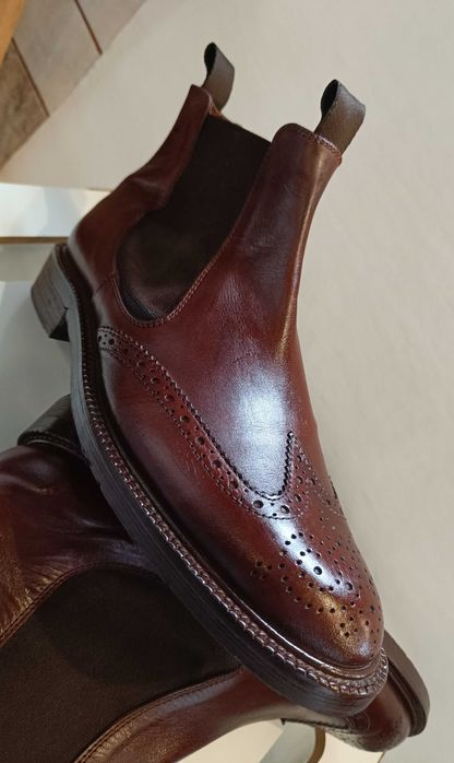Ghete chelsea brogue 39 39.5 premium FRAU piele naturala premium