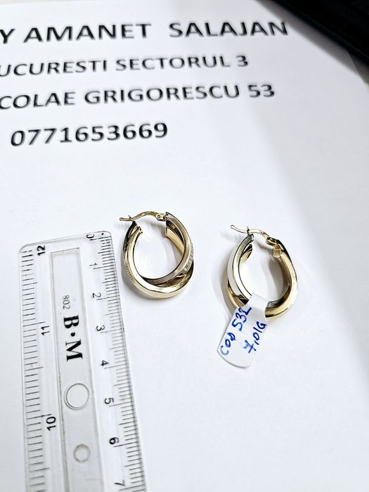 Vand cercei din aur 14 k 7.01 g cod 532