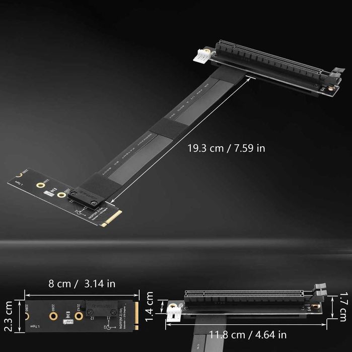 Placă grafică  M.2 NGFF la PCI-e 16x