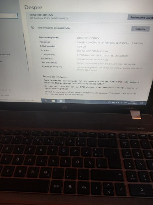 Laptop HP  proBook 4530S