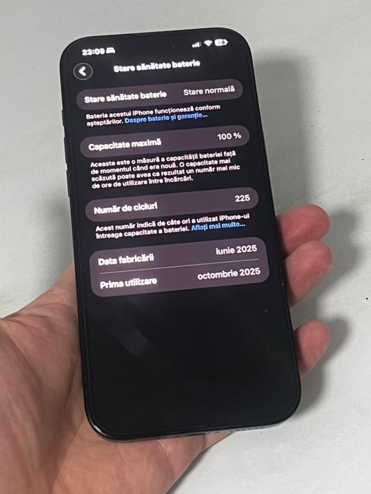 iPhone 16 Pro Max 256 Black baterie 100% cu garantie