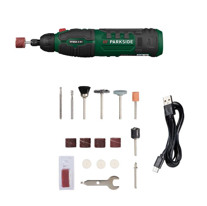 Мултишлайф акумулаторен дремел 4 в 1, 8 накрайника гравиране PFBSA4 A1