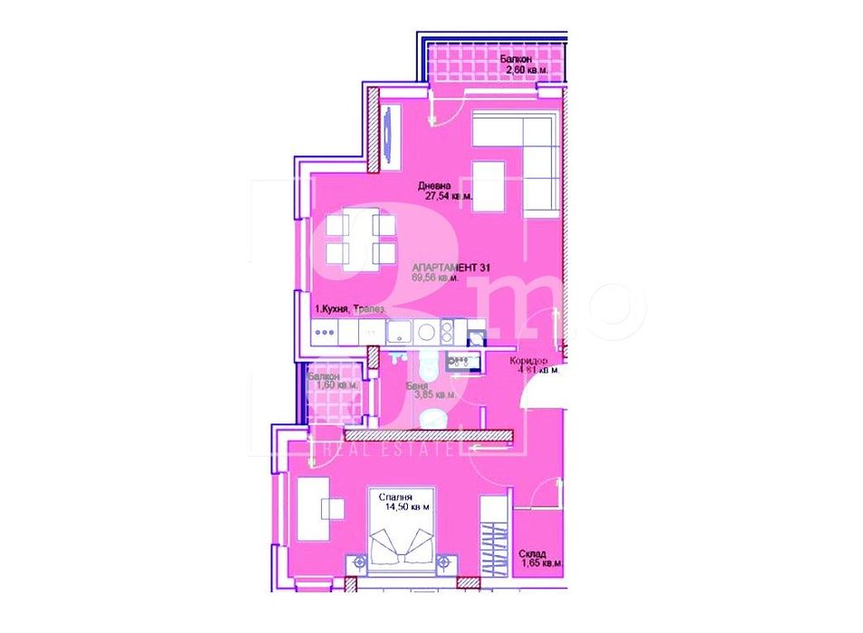 Продава се Двустаен апартамент в София, Люлин 5 - 79 кв.м за 1235 €/кв.м - Снимка #9