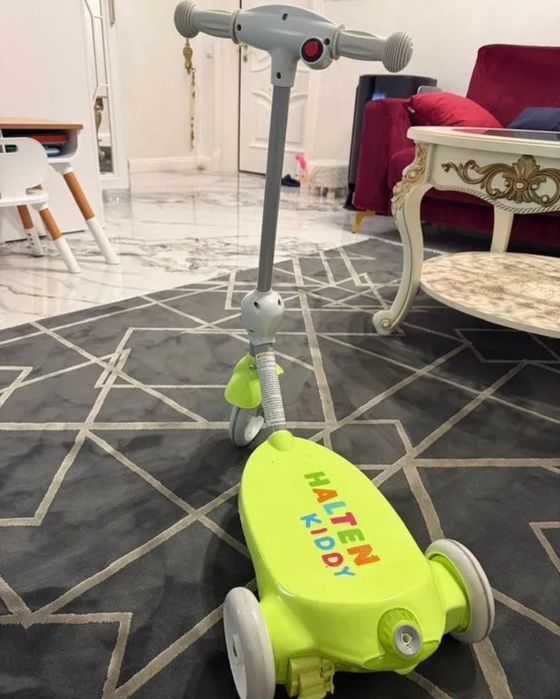 Электросамокат Halten детский Kiddy_голубой, желтый