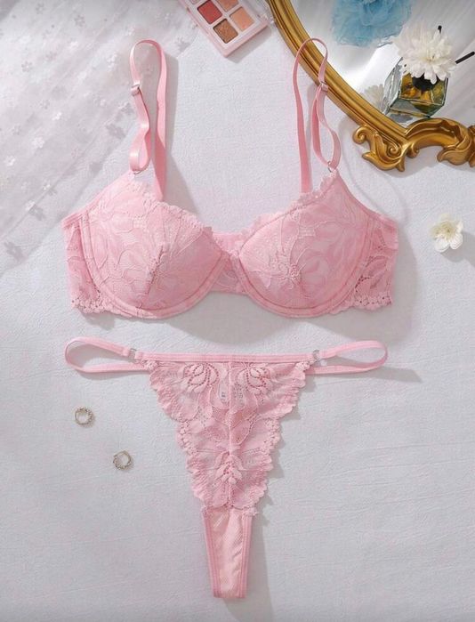 Дамски сет бельо, розово