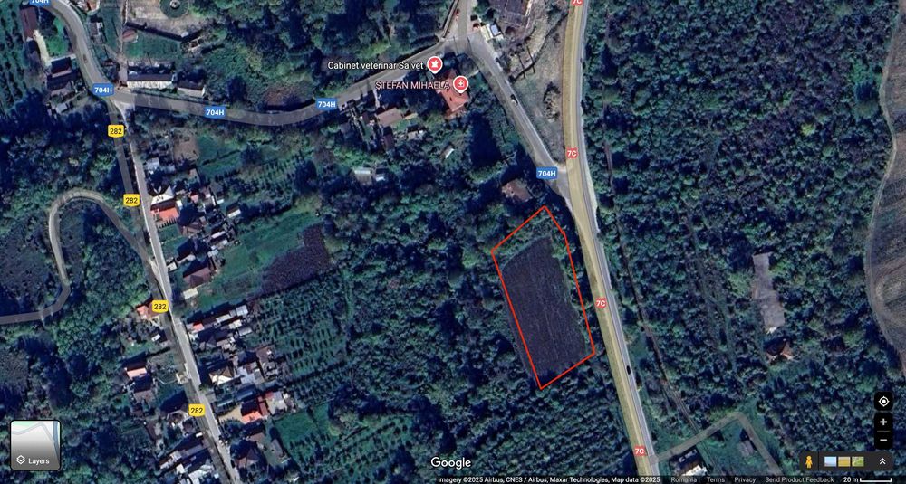 Teren intravilan pentru afacere, Merisani stradal la DN 7C