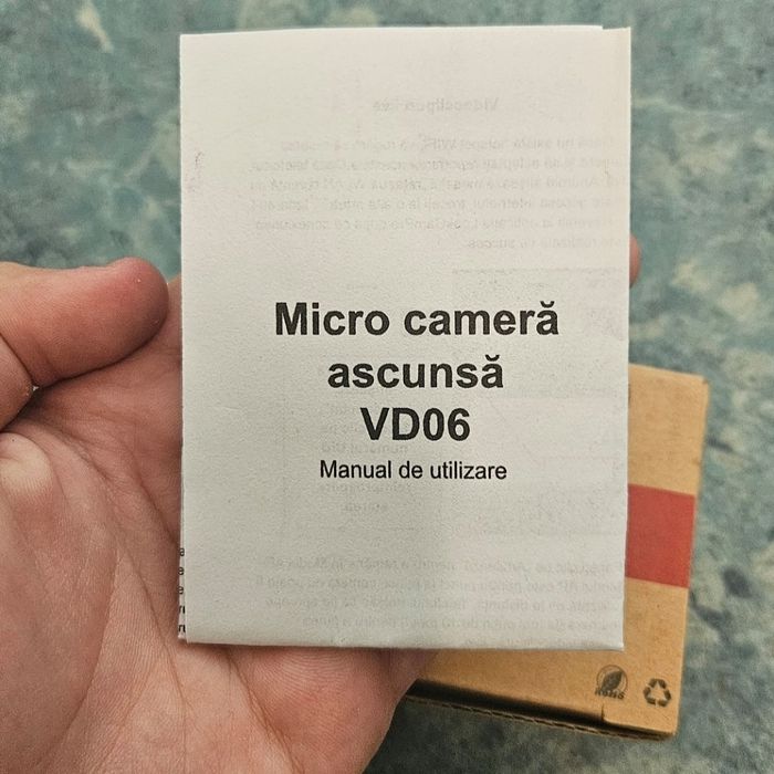 Micro camera ascunsa VD06 WIFI detectarea miscarii vedere nocturna 1080P Android/iOS baterie 2500 mAh autonomie 4 ore