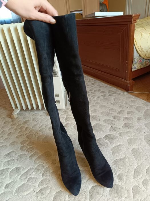 Сапоги высокие кожаные