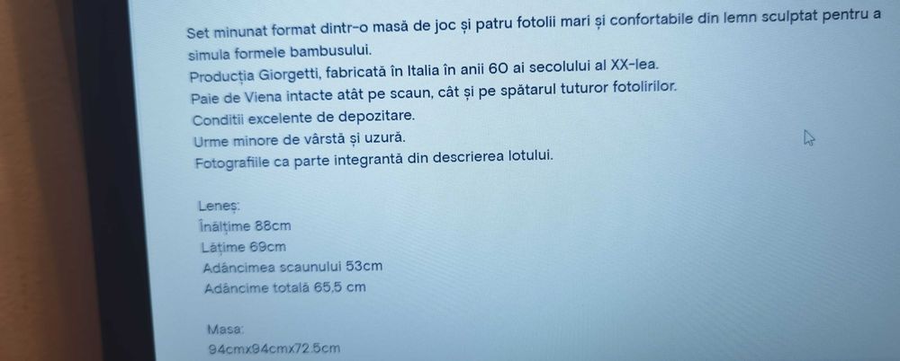 Vind set masa joc 4fotoli